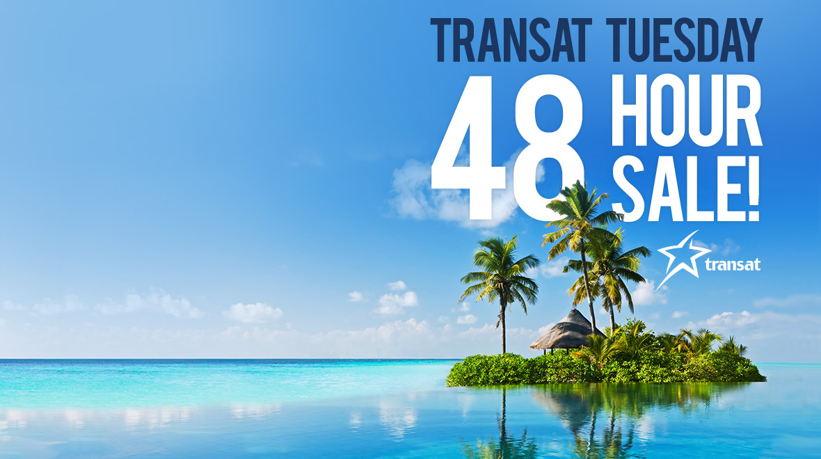 Transat Tuesdays Travel Deals Transat Vacation Package Sale Red Tag